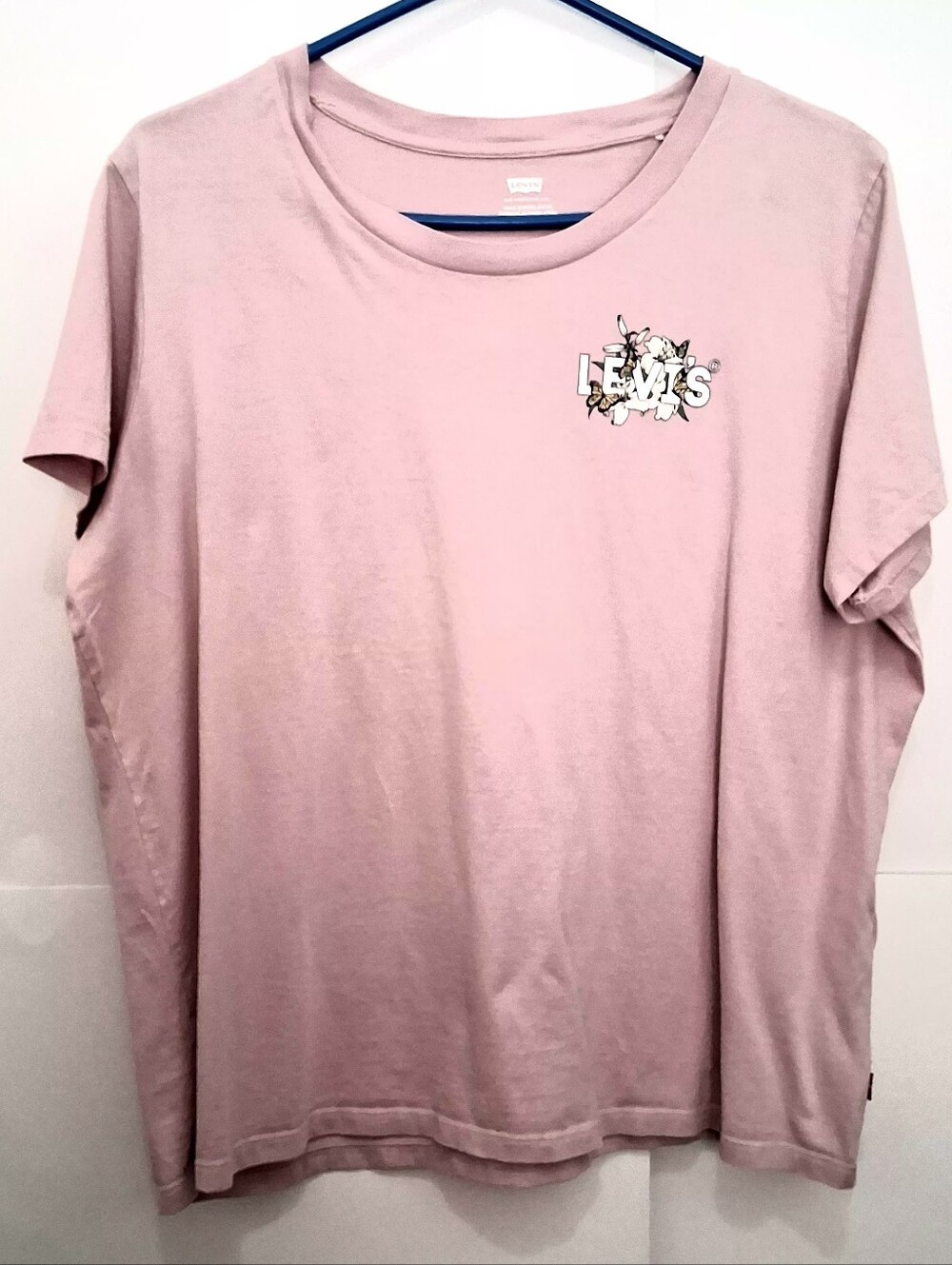 Levi's Light Pink Floral Logo Short Sleeve Tee Top Size 2X Fit 1X